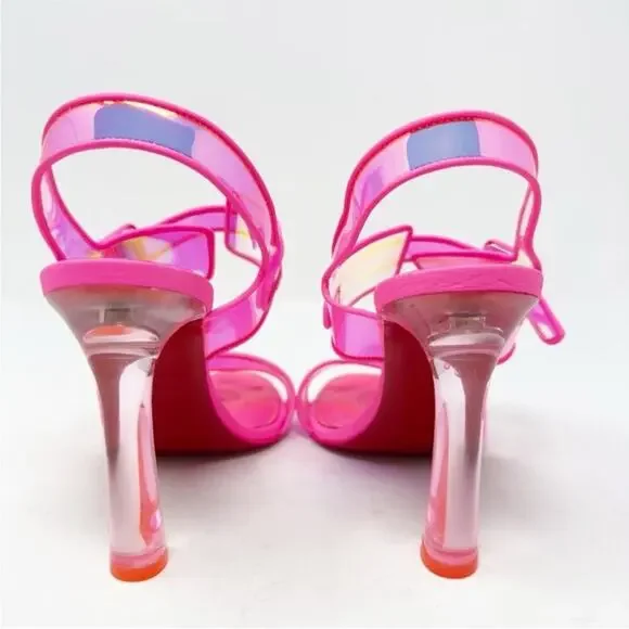 Christian Louboutin Loubi Duniss PVC Pink Iridescent Heels Womens Size EU 37 - Picture 5 of 11